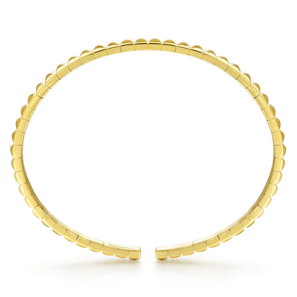 14K Yellow Gold Pyramid Cuff Bracelet