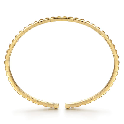 14K Yellow Gold Pyramid Open Bangle Bracelet