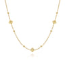 14K Yellow Gold Pyramid Quatrefoil Station Necklace