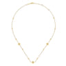 14K Yellow Gold Pyramid Quatrefoil Station Necklace