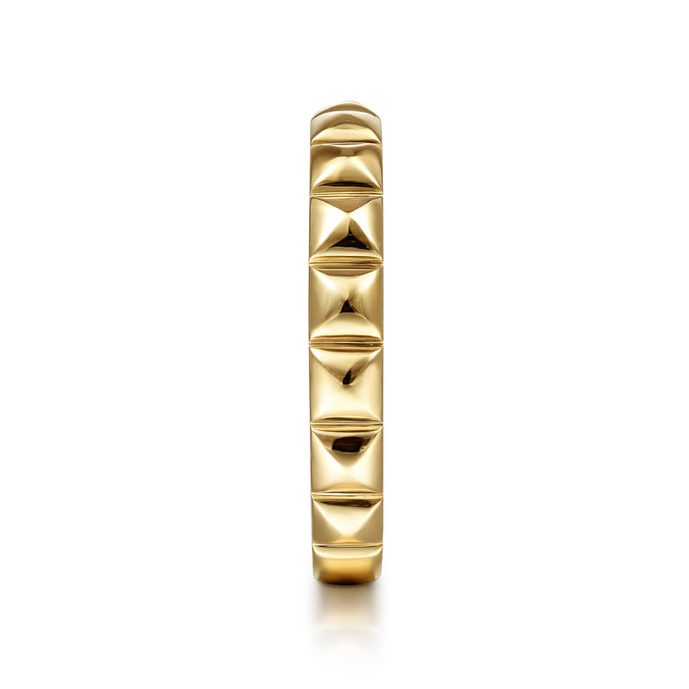 14K Yellow Gold Pyramid Ring - Shot 4