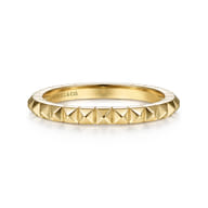 14K Yellow Gold Pyramid Stackable Band
