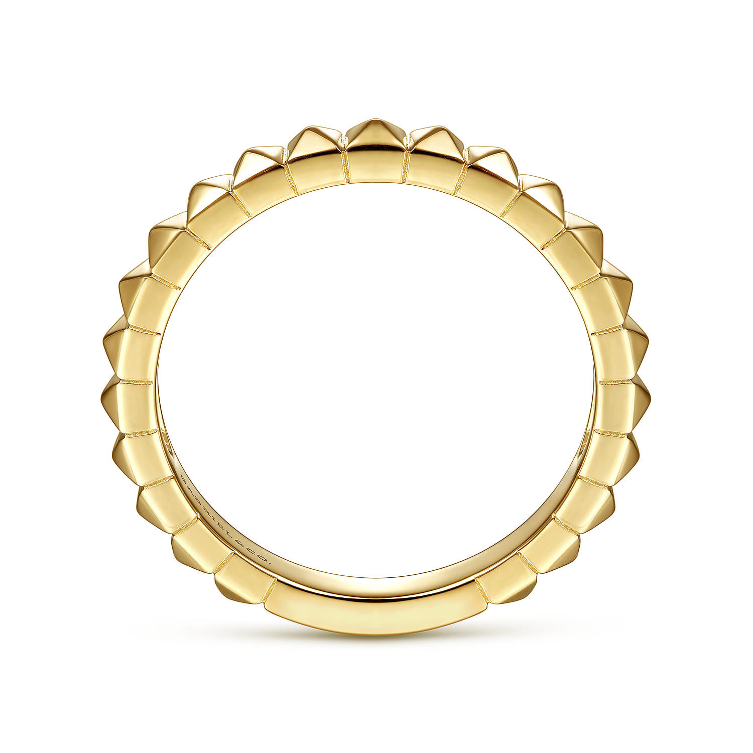 14K Yellow Gold Pyramid Stackable Band - Shot 2