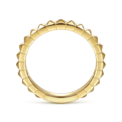 14K Yellow Gold Pyramid Stackable Band