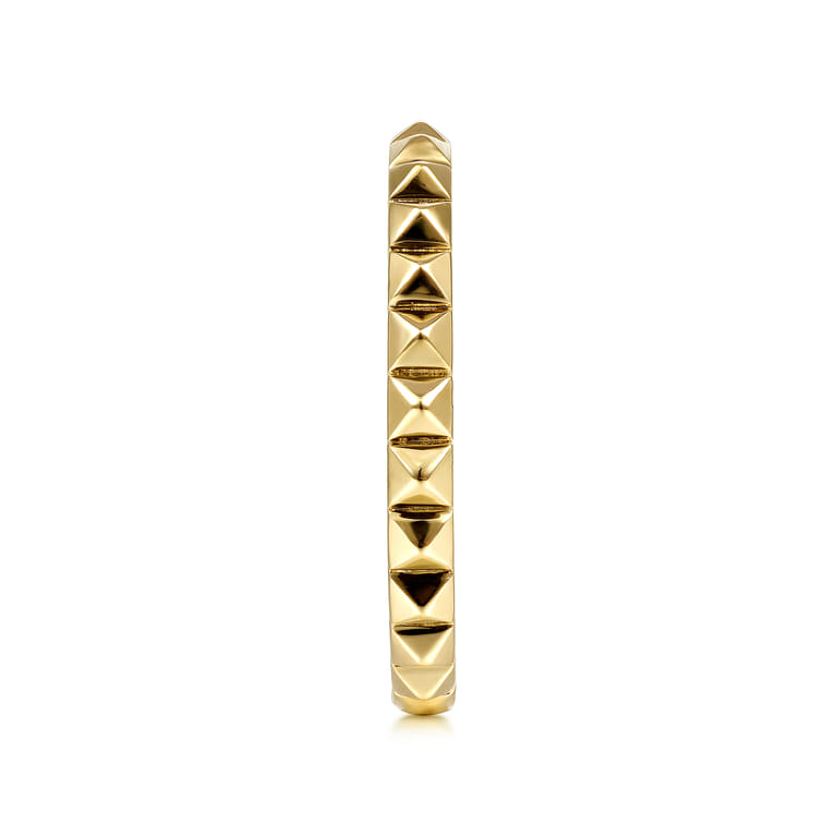 14K Yellow Gold Pyramid Stackable Band - Shot 4