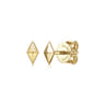 14K Yellow Gold Pyramid Stud Earrings