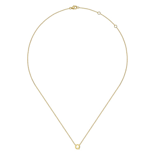 14K Yellow Gold Q Initial Necklace - Shot 2