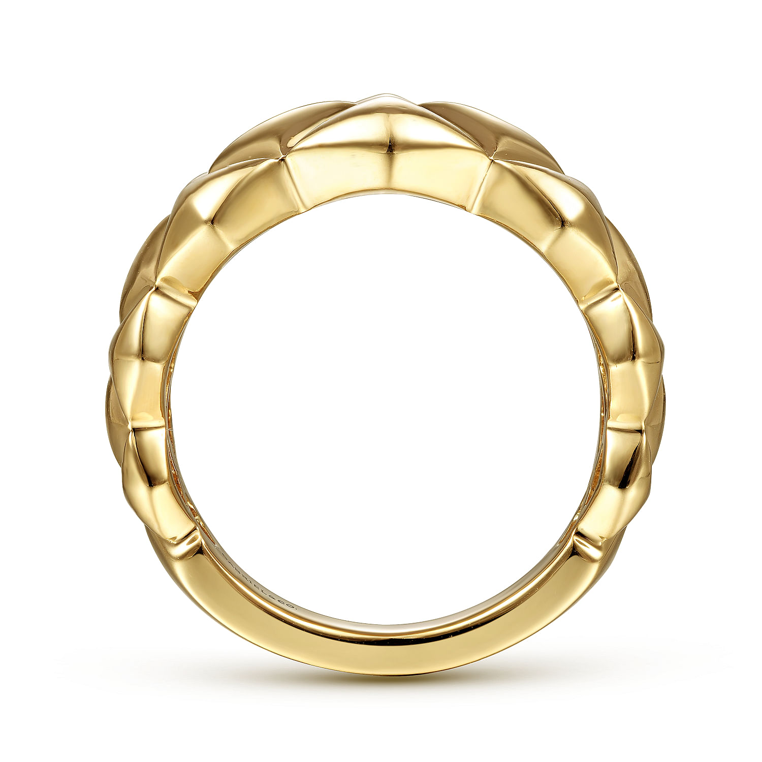 14K Yellow Gold Quilted Pattern Wide Band @ $1725. Shop