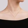 14K Yellow Gold R Initial Necklace