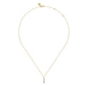 14K Yellow Gold Rainbow Color Stone Bar Necklace