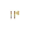 14K Yellow Gold Rainbow Color Stone Stud Earrings