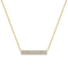 14K Yellow Gold Rectangular Diamond Bar Necklace - 0.25 ct