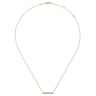 14K Yellow Gold Rectangular Diamond Bar Necklace - 0.25 ct