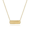 14K Yellow Gold Rectangular ID Pendant Necklace with Twisted Rope Frame