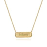 14K Yellow Gold Rectangular ID Pendant Necklace with Twisted Rope Frame
