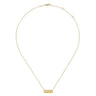 14K Yellow Gold Rectangular ID Pendant Necklace with Twisted Rope Frame