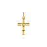 14K Yellow Gold Rectangular Station Cross Pendant