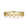 14K Yellow Gold Rhombus Shape Stackable Ring