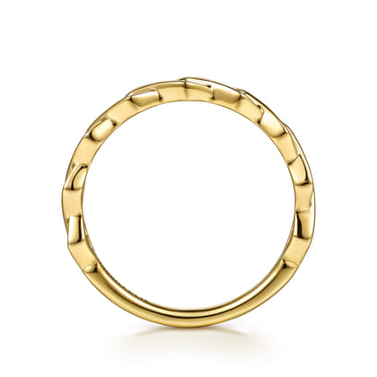 14K Yellow Gold Rhombus Shape Stackable Ring