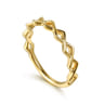 14K Yellow Gold Rhombus Shape Stackable Ring