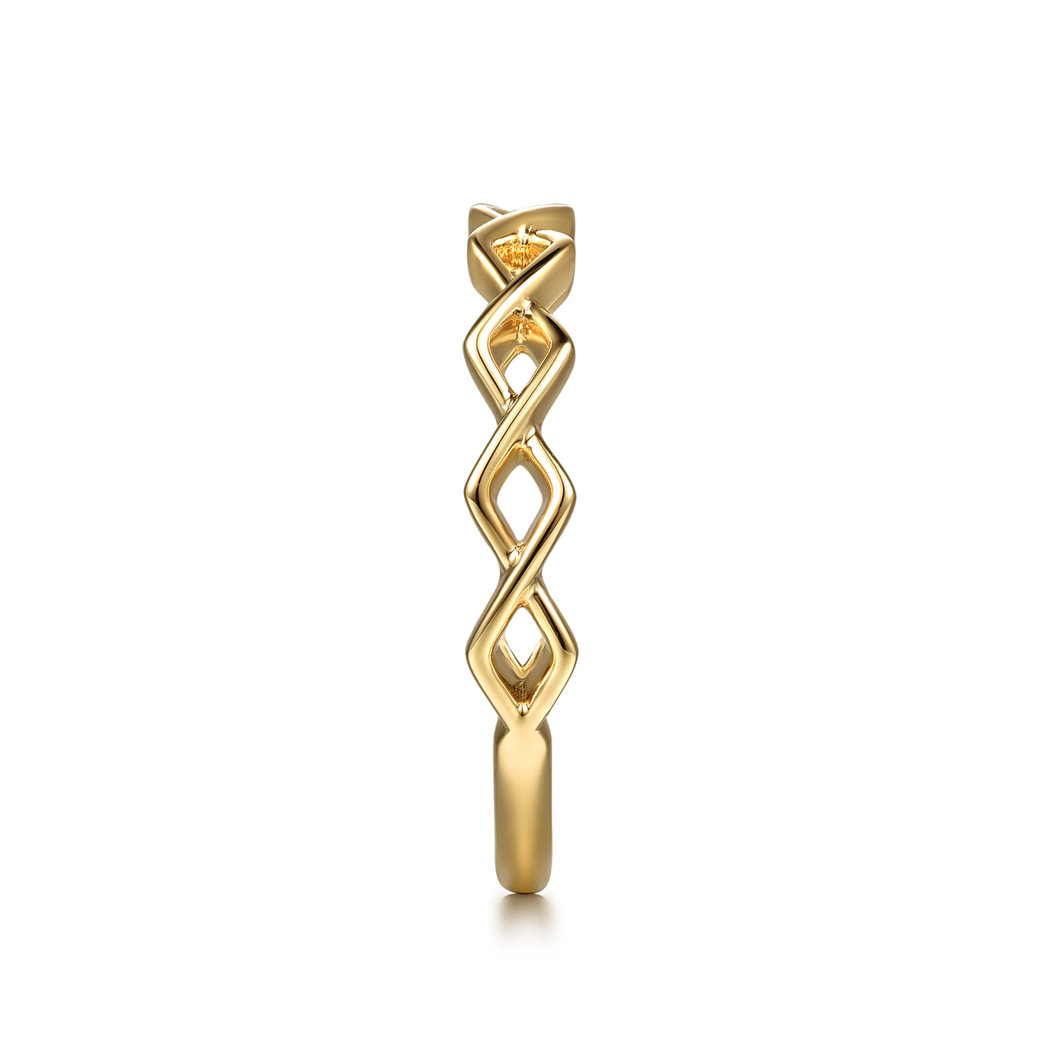 14K Yellow Gold Rhombus Shape Stackable Ring - Shot 4