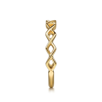 14K Yellow Gold Rhombus Shape Stackable Ring