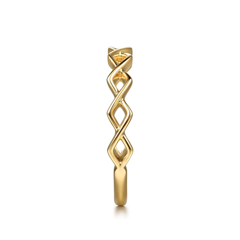 14K Yellow Gold Rhombus Shape Stackable Ring - Shot 4