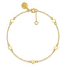 14K Yellow Gold Rhombus Station Bracelet