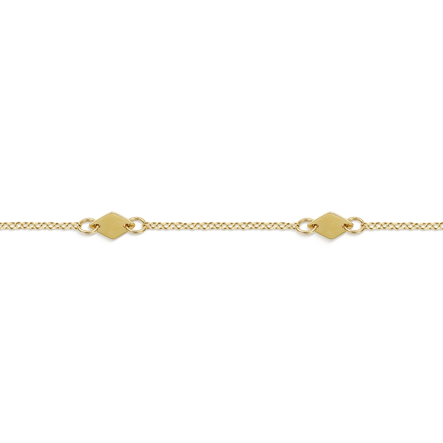 14K Yellow Gold Rhombus Station Bracelet