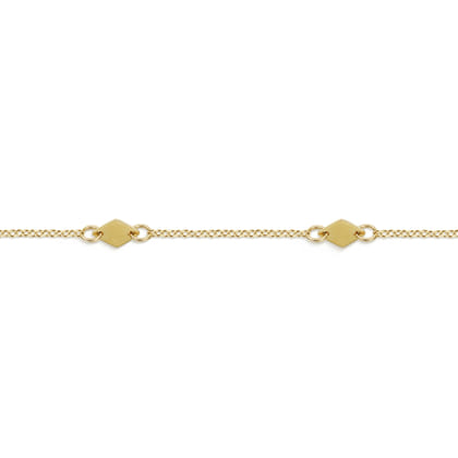 14K Yellow Gold Rhombus Station Bracelet