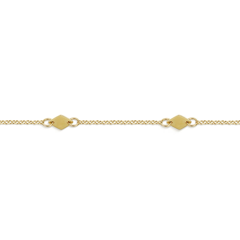 14K Yellow Gold Rhombus Station Bracelet - Shot 2