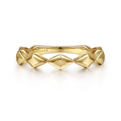 14K Yellow Gold Rhombus Station Ring