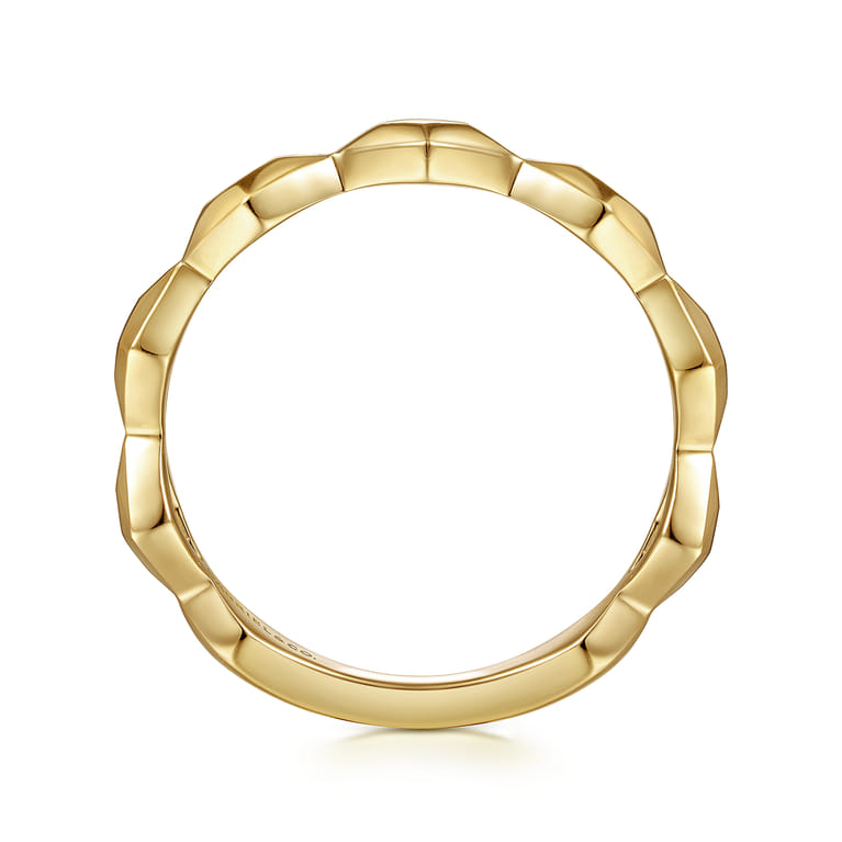 14K Yellow Gold Rhombus Station Ring - Shot 2