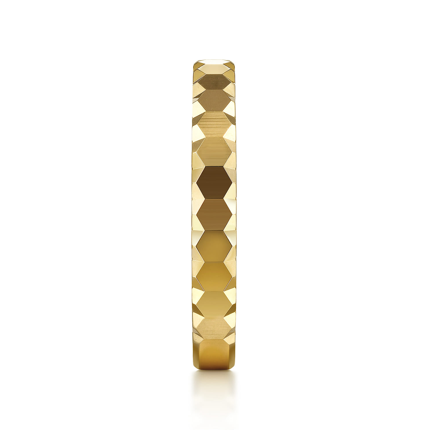 14K Yellow Gold Ring Hexagon Stackable Ring - Shot 4
