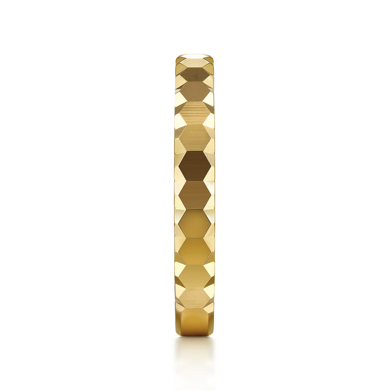 14K Yellow Gold Ring Hexagon Stackable Ring - Shot 4
