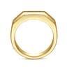 14K Yellow Gold Ring with Black Diamond Inlay in High Polished Finish - 0.28 ct