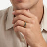 14K Yellow Gold Ring with Black Diamond Inlay in High Polished Finish - 0.28 ct