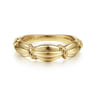 14K Yellow Gold Ring with Twisted Rope Stations