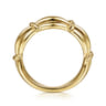 14K Yellow Gold Ring with Twisted Rope Stations