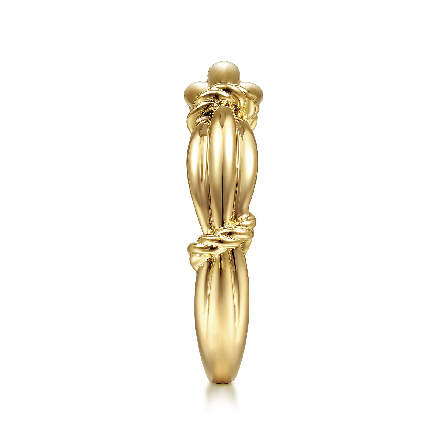 14K Yellow Gold Ring with Twisted Rope Stations - Shot 4