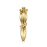 14K Yellow Gold Ring with Twisted Rope Stations