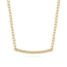 14K Yellow Gold Rope Diamond Bar Necklace - 0.35 ct