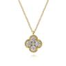 14K Yellow Gold Rope Diamond Pendant Necklace - 0.4 ct
