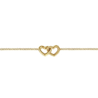 14K-Yellow-Gold-Rope-Entwined-Hearts-Chain-Bracelet2