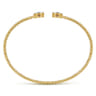 14K Yellow Gold Round Amethyst and Diamond Halo Bujukan Bangle - 0.16 ct
