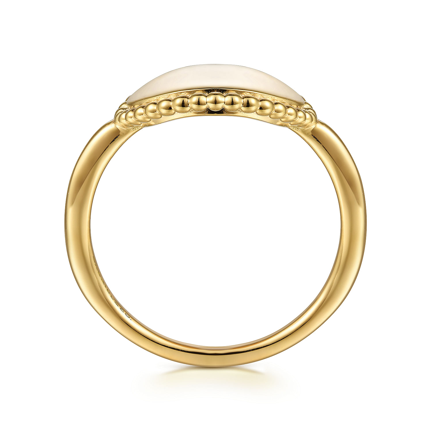 14K Yellow Gold Round Bujukan Frame Engravable Ring