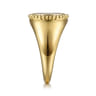 14K Yellow Gold Round Bujukan Signet Ring with Diamond Starburst - 0.03 ct