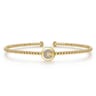 14K Yellow Gold Round C Initial Diamond Bujukan Cuff Bracelet - 0.03 ct