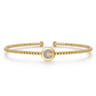 14K Yellow Gold Round C Initial Diamond Bujukan Cuff Bracelet - 0.04 ct