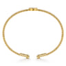 14K Yellow Gold Round C Initial Diamond Bujukan Cuff Bracelet - 0.04 ct
